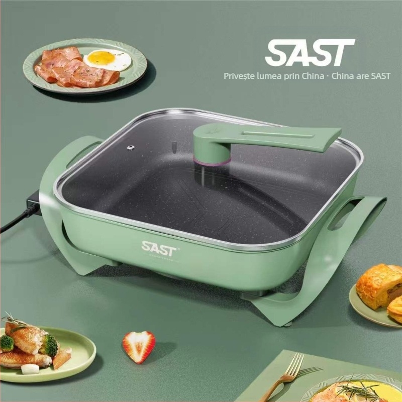 Oală electrică multifuncțională pentru hot pot, capacitate 4–5 L, vas interior din aliaj, putere 1200–1500 W, control cu microprocesor, potrivită pentru 3–4 persoane