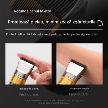 Trimmer de păr Powerful Factory, motor brushless, lame ceramice, alimentare duală (încărcare sau priză), fără baterie încorporată, nu este rezistent la apă