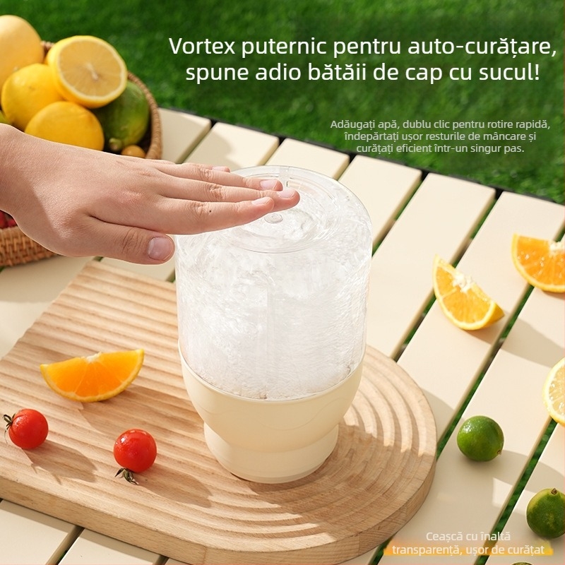 Cana portabilă de sucuri, reîncărcabilă – capacitate 801–1000 ml, viteză 18000 rpm, 50 W, lame 5+, baterie încorporată