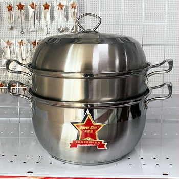 Vaporisor de aburi din oțel inoxidabil 201, 3 niveluri, adâncime 28,2 cm, compatibil cu plita generală