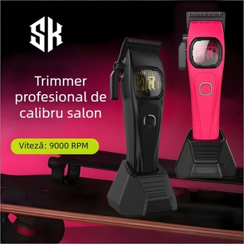 Mașină electrică de tuns păr profesională pentru saloane, motor fără perii, lame din oțel inoxidabil, baterie încorporată 2000–4000 mAh, funcționare silențioasă