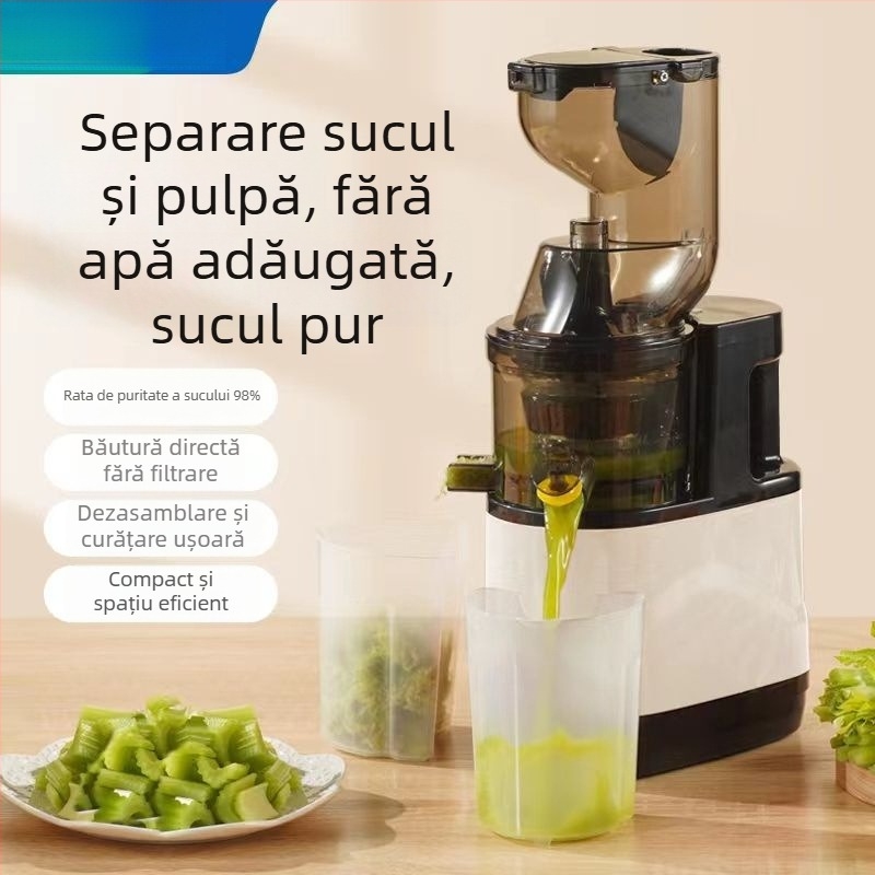 Storcător de fructe și legume, automat, cu diametru mare, fără tăiere, recipient interior din silicon, 180 W, capacitate 801–1000 ml, ax vertical cu șurub