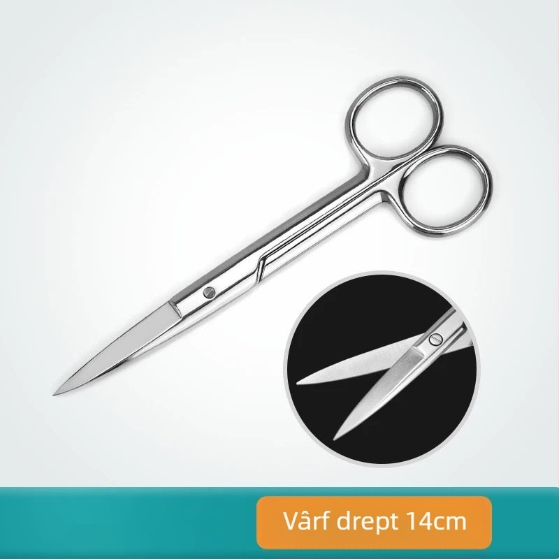 Foarfece din oțel inoxidabil pentru îndepărtarea firelor, vârf curbat, foarfece pentru tifon și bandaje, marca Chuangyue