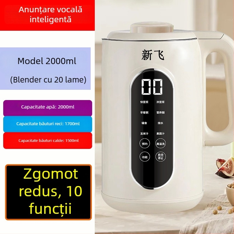 Mașină multifuncțională de lapte de soia pentru uz casnic • 800W • Capacitate 1.8–2.5 L • 220V 50Hz • pentru 2–3 porții • curățare automată