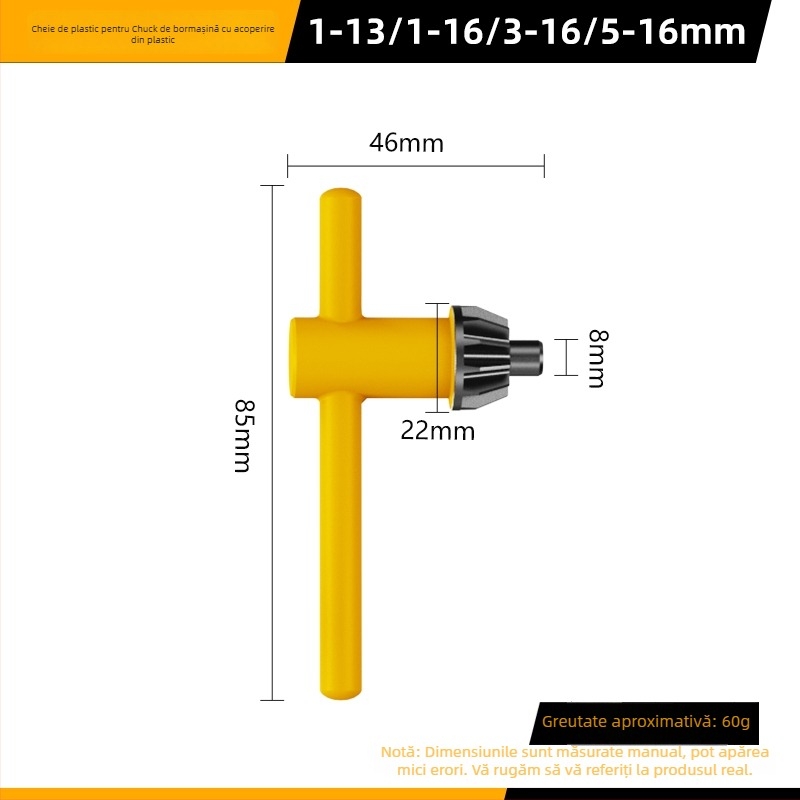 Cheie pentru mandrina bormașinilor — Model: Drill Chuck Key; Cod produs: F7555J5MM97H58; Brand: Other