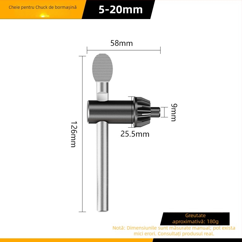 Cheie pentru mandrina bormașinilor — Model: Drill Chuck Key; Cod produs: F7555J5MM97H58; Brand: Other