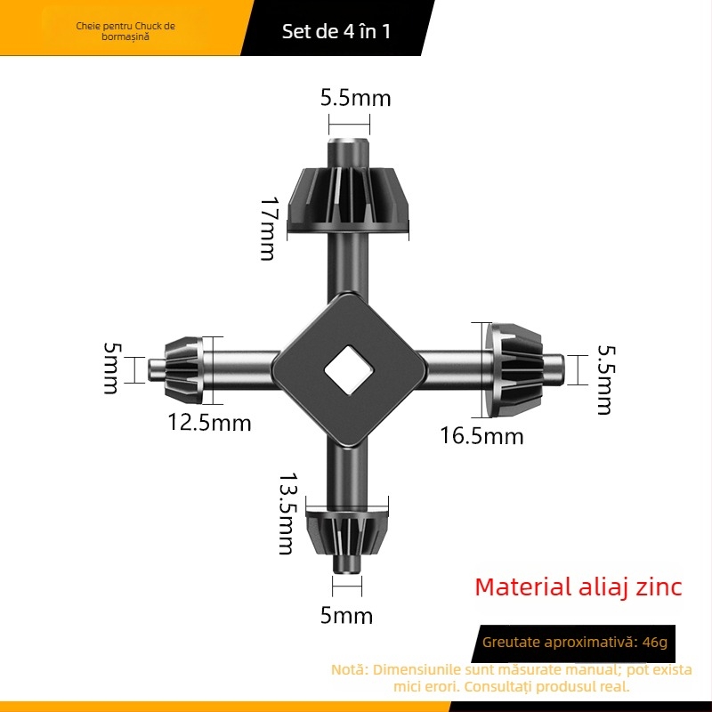 Cheie pentru mandrina bormașinilor — Model: Drill Chuck Key; Cod produs: F7555J5MM97H58; Brand: Other