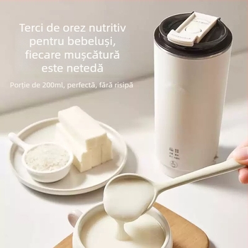 Mașină portabilă de lapte de soia cu corp din sticlă, 300 W, capacitate sub 1 L, control prin atingere.