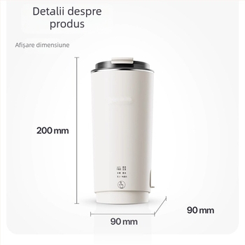 Mașină portabilă de lapte de soia cu corp din sticlă, 300 W, capacitate sub 1 L, control prin atingere.