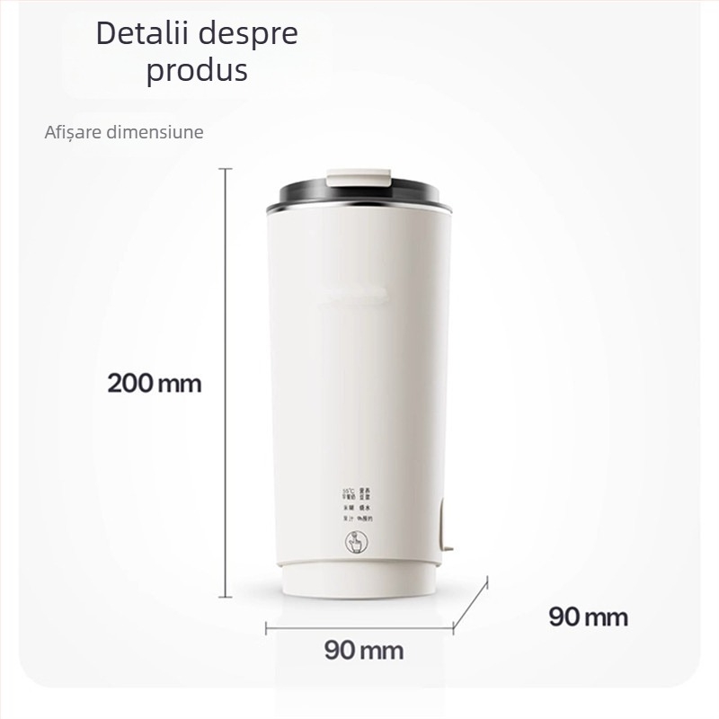 Mașină portabilă de lapte de soia cu corp din sticlă, 300 W, capacitate sub 1 L, control prin atingere.