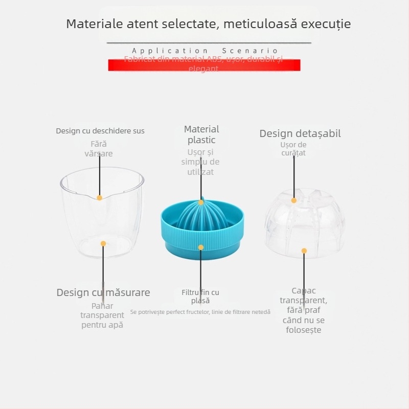Storcător de suc manual, material PP, multifuncțional, fără electricitate, imprimare logo disponibilă, model zjq-03