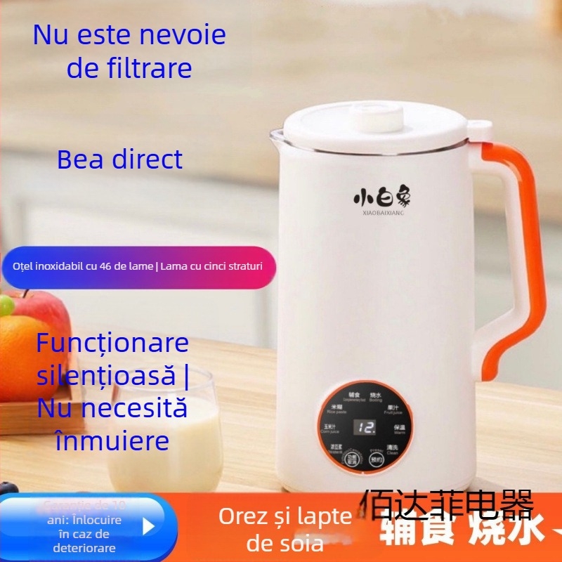 Mașină de făcut lapte de soia cu măcinare prin sită, încălzire pe bază, curățare automată, izolație și control prin atingere