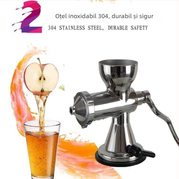 Presă manuală de suc din oțel inoxidabil 304 – multifuncțională pentru grâu germinat, ghimbir și rodie (TM-4)