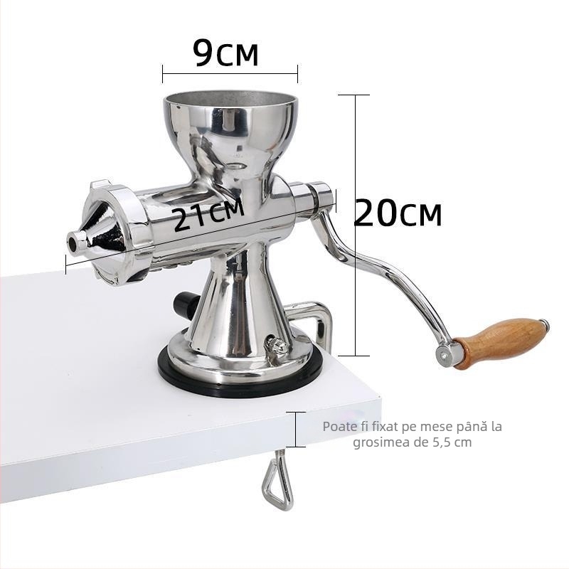 Presă manuală de suc din oțel inoxidabil 304 – multifuncțională pentru grâu germinat, ghimbir și rodie (TM-4)