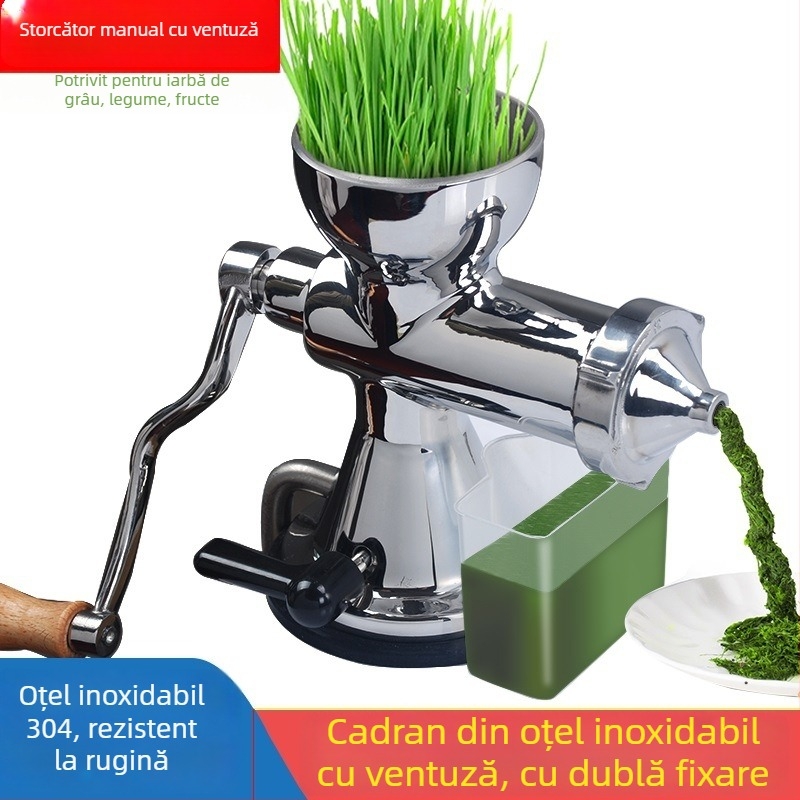 Presă manuală de suc din oțel inoxidabil 304 – multifuncțională pentru grâu germinat, ghimbir și rodie (TM-4)
