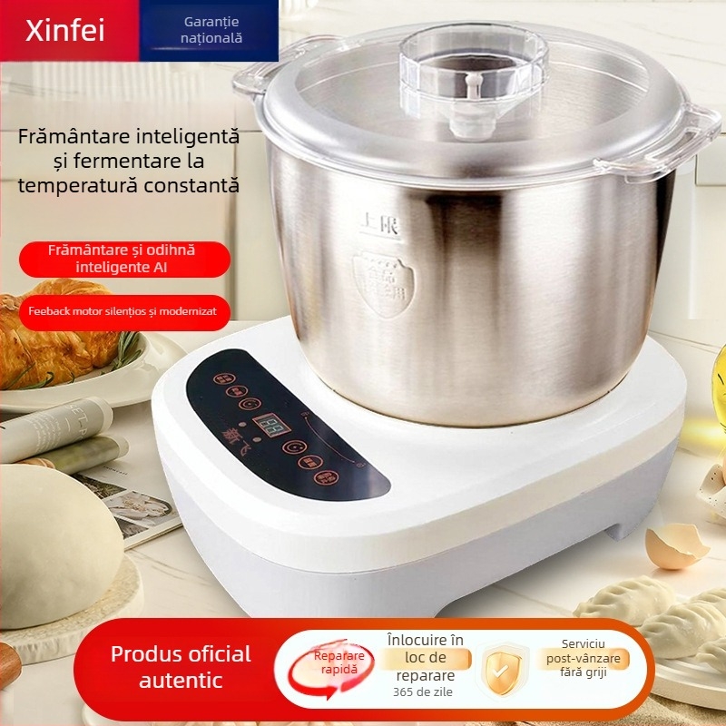 Mixer de aluat – automat, aparat de bucătărie multifuncțional cu fermentare și trezire a aluatului, capacitate 5–7 L, bol din oțel inoxidabil, control tactil