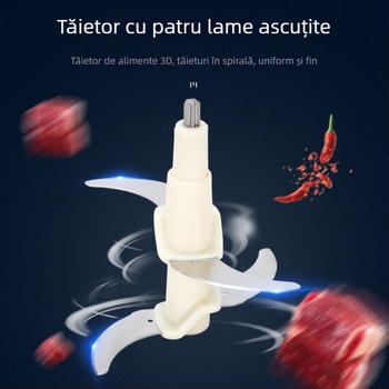 Mașină de tocat carne din oțel inoxidabil, capacitate 5–10 L, complet automat, control prin buton, 4 lame