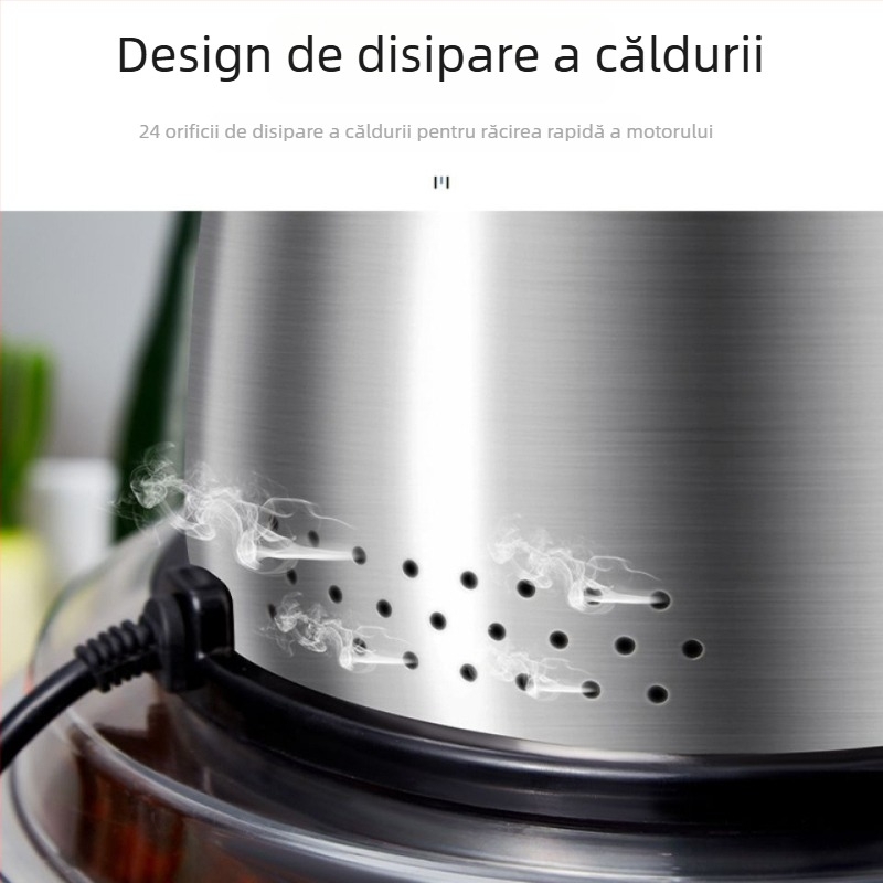 Mașină de tocat carne din oțel inoxidabil, capacitate 5–10 L, complet automat, control prin buton, 4 lame