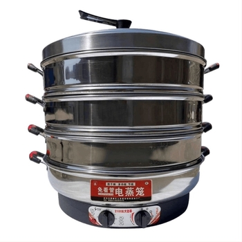 Aburitor electric, cu trei etaje, din oțel inoxidabil, capacitate peste 10 L, control mecanic