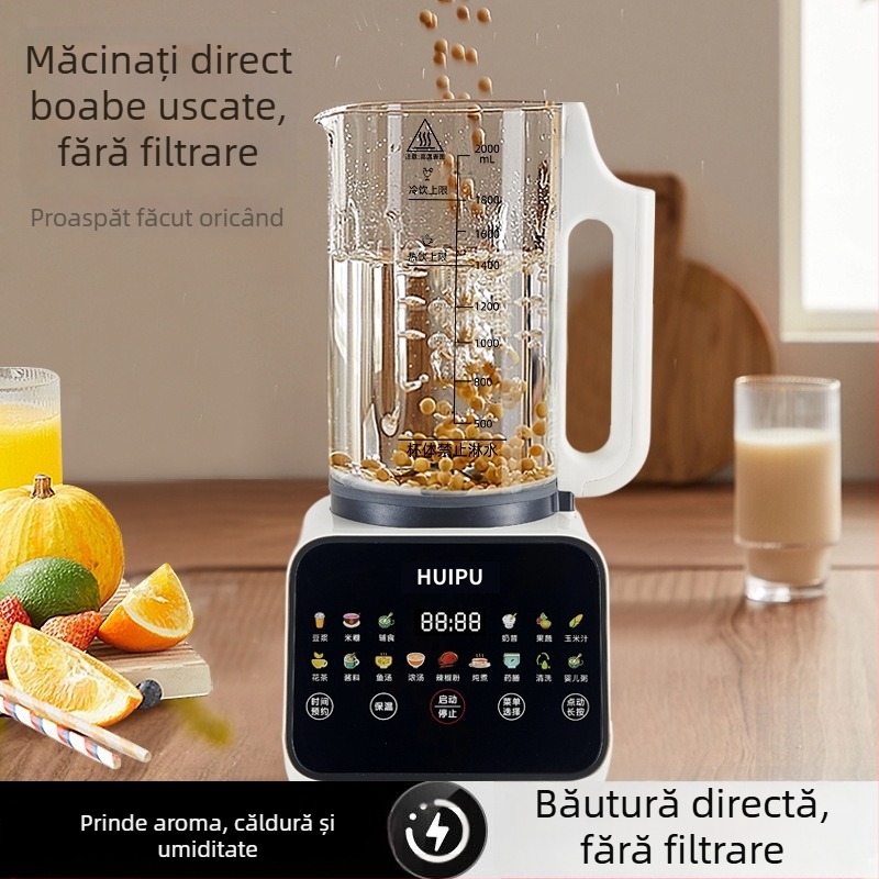 Blender de înaltă viteză, capacitate 1,2 L, control prin atingere, funcționare automată, încălzire și sterilizare
