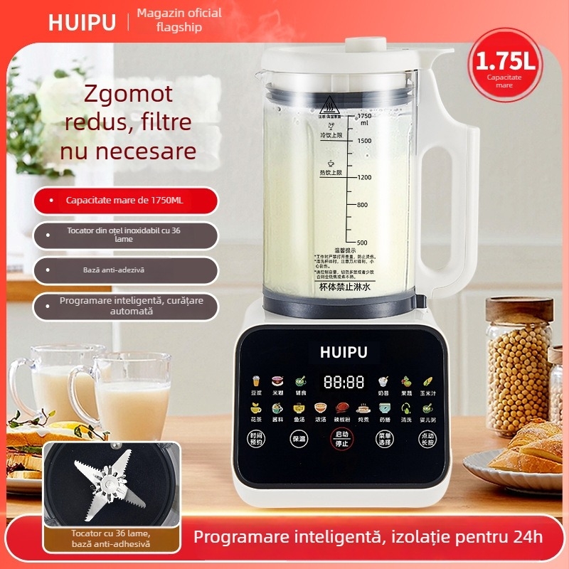 Blender de înaltă viteză, capacitate 1,2 L, control prin atingere, funcționare automată, încălzire și sterilizare