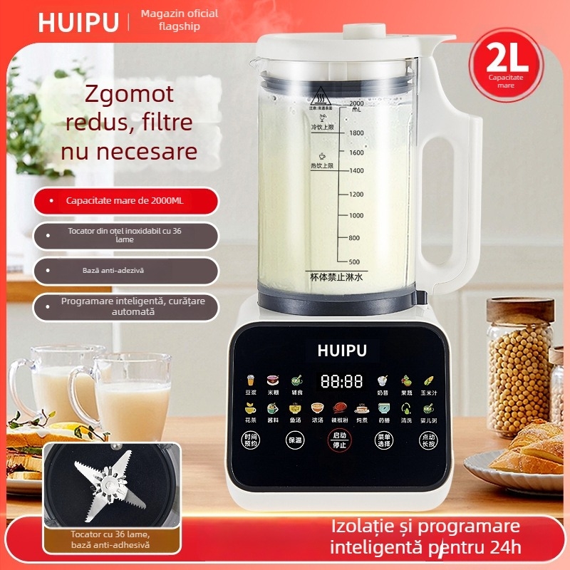 Blender de înaltă viteză, capacitate 1,2 L, control prin atingere, funcționare automată, încălzire și sterilizare