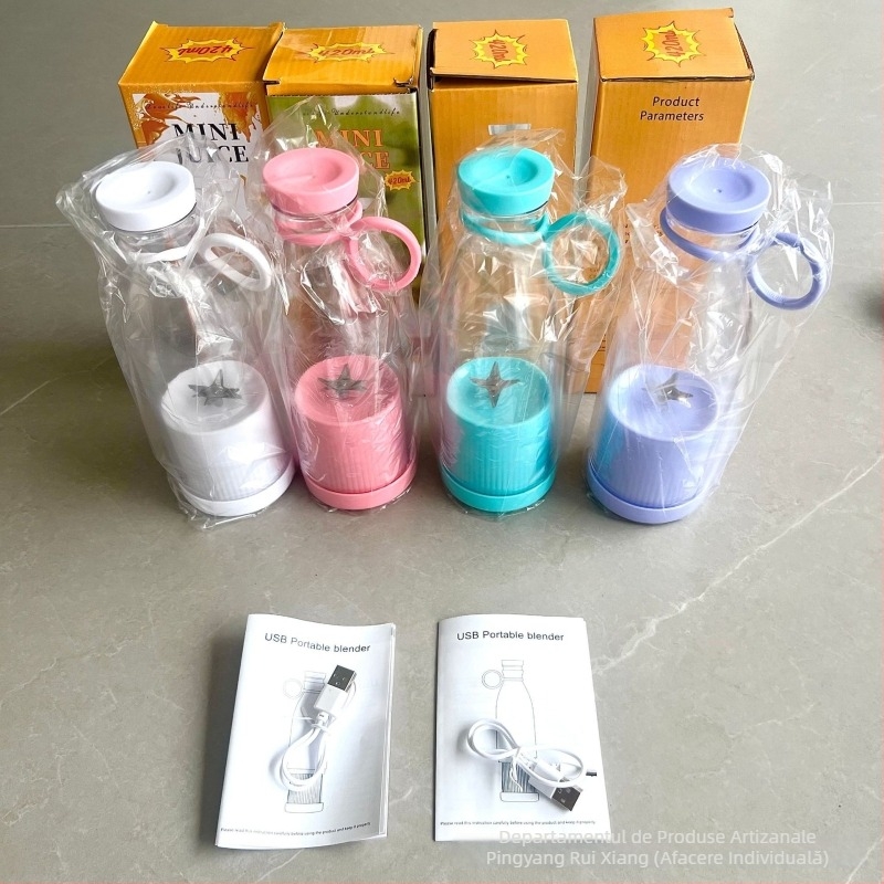 Cupă electrică portabilă pentru sucuri cu baterie încorporată, 40W, 20001–22000 rpm, 5+ lame, capacitate 400 ml