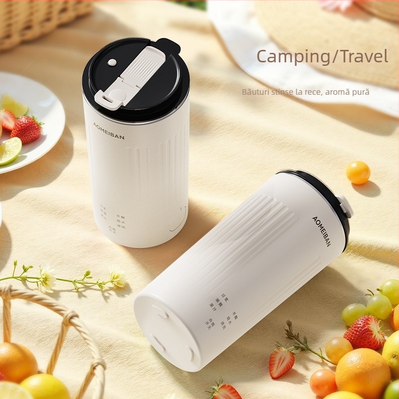 Mașină portabilă pentru lapte de soia pentru 1–2 persoane | măcinare fără filtru, corp din oțel inoxidabil, capacitate 0,35 L, curățare automată, încălzire pe bază