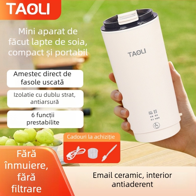 Portabil pentru soia și hrana bebelușilor, 300 ml – Model 301, Carcasă din oțel inoxidabil, măcinare fără sită, încălzire prin șasiu, 300W