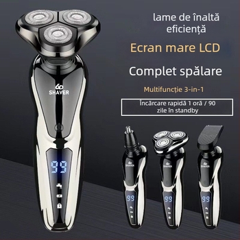 Aparat de ras electric cu cap rotativ unic, încărcare USB, autonomie de peste 60 de minute, motor brushless, utilizare umedă și uscată