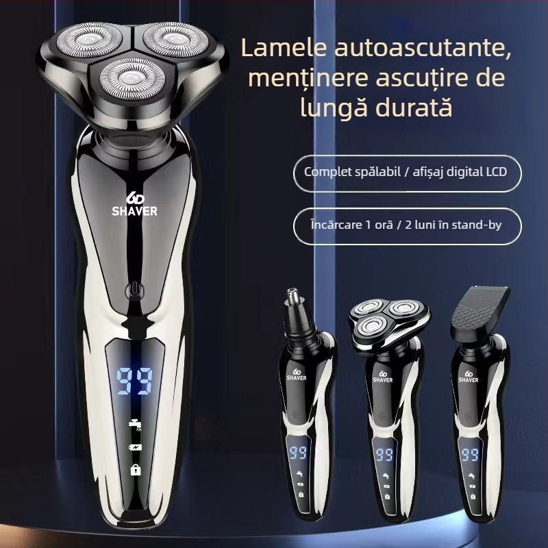 Aparat de ras electric cu cap rotativ unic, încărcare USB, autonomie de peste 60 de minute, motor brushless, utilizare umedă și uscată