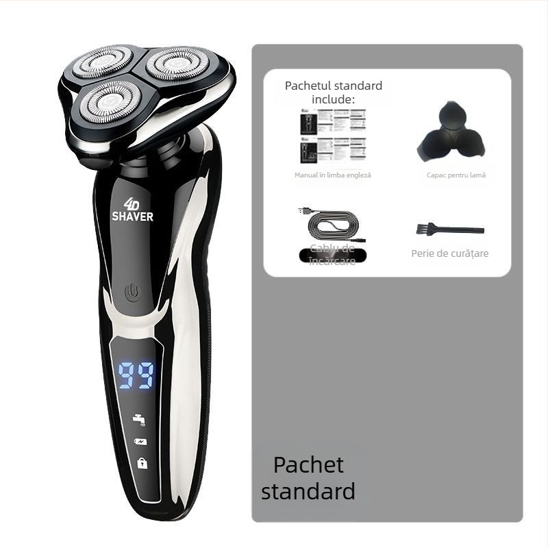 Aparat de ras electric cu cap rotativ unic, încărcare USB, autonomie de peste 60 de minute, motor brushless, utilizare umedă și uscată