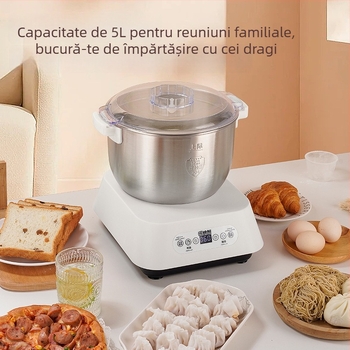 Mașină de frământat aluat pentru uz casnic, capacitate mare, fermentare automată – design inteligent multifuncțional. 5–10 L, 111–240 V, 20000–29999 rpm, corp din oțel inoxidabil.