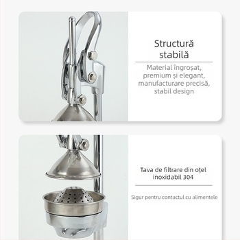 Storcător manual comercial, oțel inoxidabil 304 + aliaj de aluminiu, personalizabil cu logo, neelectric, potrivit pentru portocale, lămâi și rodii