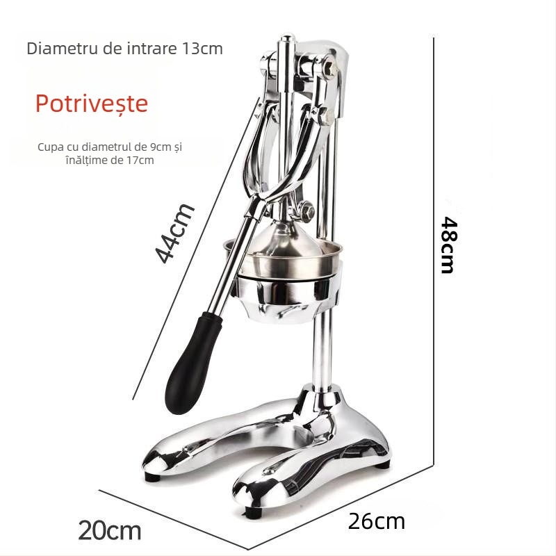 Storcător manual comercial, oțel inoxidabil 304 + aliaj de aluminiu, personalizabil cu logo, neelectric, potrivit pentru portocale, lămâi și rodii