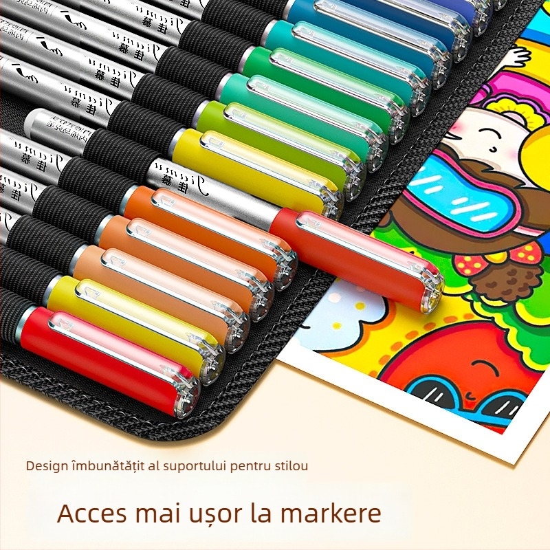 Marker acrilic lichid cu vârf moale, marker color pentru copii și elevi, potrivit pentru desen artistic, poate fi suprapus pentru efecte de acuarelă