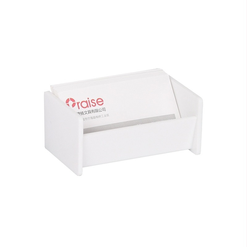 Suport de birou din plastic pentru carduri și notițe, model 1004, strat unic, capacitate 50 carduri, imprimare logo disponibilă