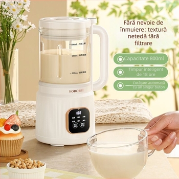 Mașină de lapte de soia cu corp din sticlă, încălzire automată, capacitate 1–1,5 L, fără filtrare, control prin atingere