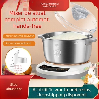 Mașină de frământat aluat pentru uz casnic, fermentație la temperatură constantă – capacitate 3–5 L, control prin aplicație, control prin atingere, 7+ trepte de viteză, corp din oțel inoxidabil