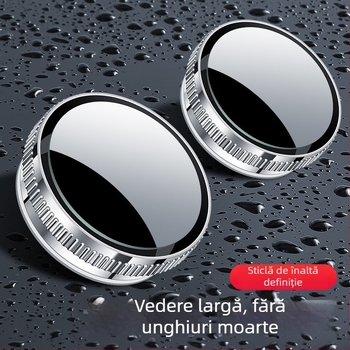 Oglindă retrovizoare auto cu oglindă mică rotundă pentru unghiuri moarte, rotație la 360°, montaj cu ventuză, ultra înaltă definiție, anti-reflexie