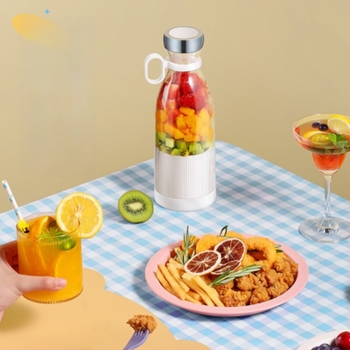 Ceașcă de sucuri portabilă cu USB, cu cinci lame sau mai multe, recipient din plastic PC alimentar, capacitate 401–600 ml, funcționare silențioasă