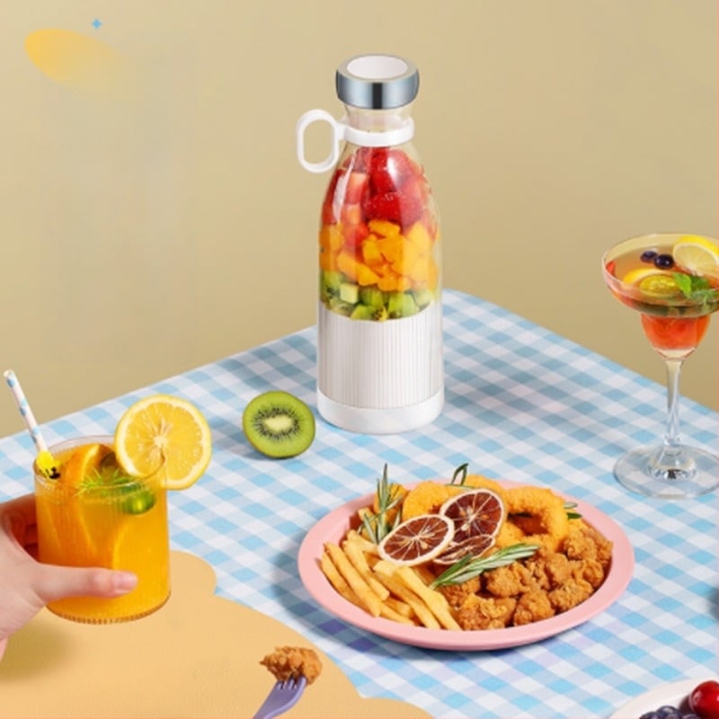 Ceașcă de sucuri portabilă cu USB, cu cinci lame sau mai multe, recipient din plastic PC alimentar, capacitate 401–600 ml, funcționare silențioasă