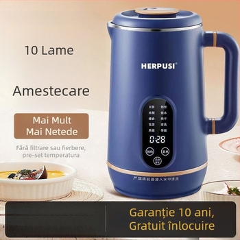 Blender casnic de soia cu spargere celulară, încălzire automată, capacitate sub 0,6 L, fără spălare manuală, multifuncțional pentru sucuri de fructe