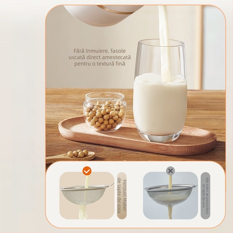 Blender casnic de soia cu spargere celulară, încălzire automată, capacitate sub 0,6 L, fără spălare manuală, multifuncțional pentru sucuri de fructe