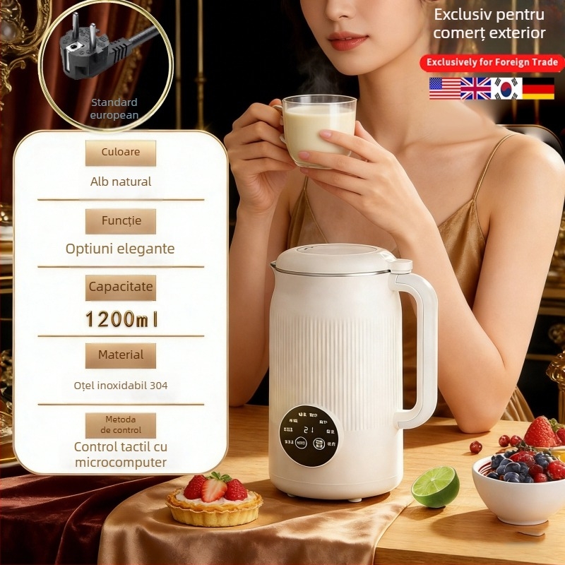 Mașină de lapte de soia, corp din oțel inoxidabil, 800W, măcinare fără sită, încălzire prin plăcuță inferioară, menține cald pentru 4–5 porții