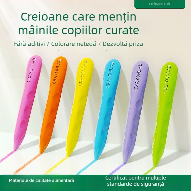 Set de creioane cerate triunghiulare pentru copii, 36 de culori, imprimare logo și personalizare, cadou pentru copii