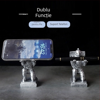 Suport pentru pix — Cavaler în armură, ornament de birou, suvenir de absolvire (Material: rășină; Model: Sf-pen holder; Marcă: Ordinary; Imprimare siglă: Da)