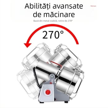 Râșniță universală pentru uz casnic, măcinare ultra-fină din oțel inoxidabil, capacitate 2000 g, peste 40.000 rpm, cană din oțel inoxidabil, corp din oțel inoxidabil, 6+ lame