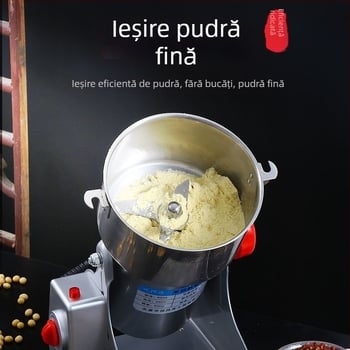 Râșniță universală pentru uz casnic, măcinare ultra-fină din oțel inoxidabil, capacitate 2000 g, peste 40.000 rpm, cană din oțel inoxidabil, corp din oțel inoxidabil, 6+ lame