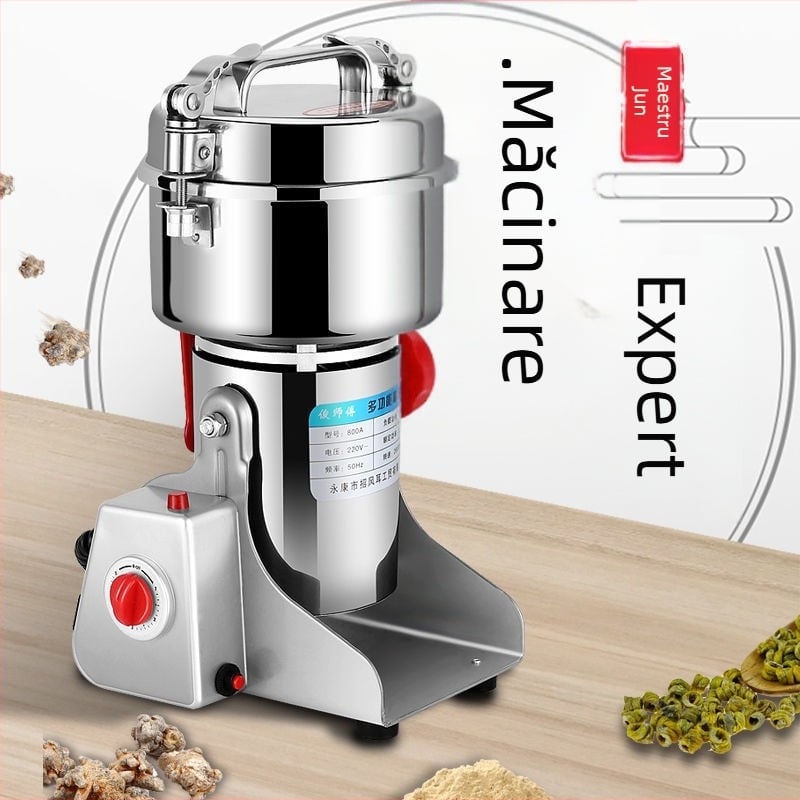 Râșniță universală pentru uz casnic, măcinare ultra-fină din oțel inoxidabil, capacitate 2000 g, peste 40.000 rpm, cană din oțel inoxidabil, corp din oțel inoxidabil, 6+ lame